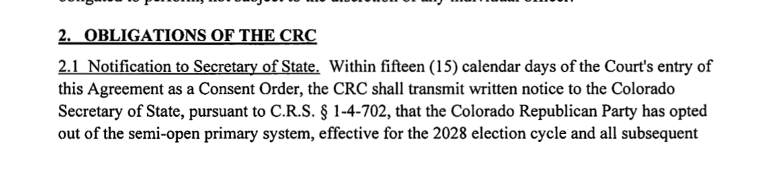 Signed settlement Section 2.1, the opt-out commitment effective 2028.
